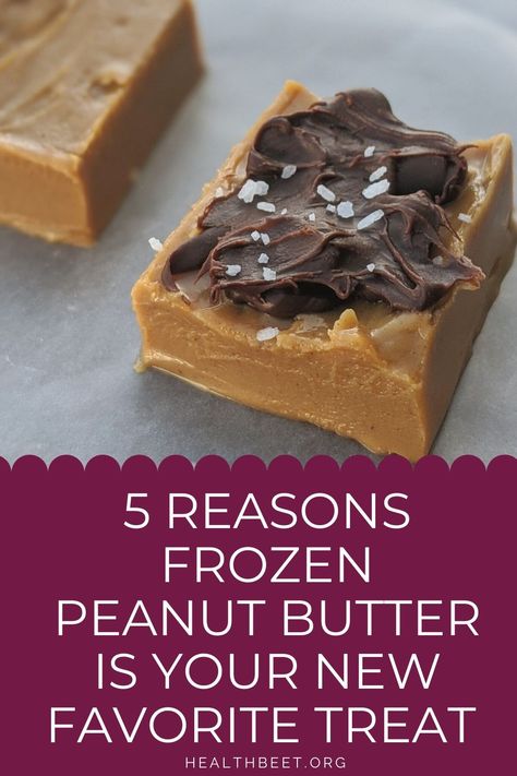 If you love peanut butter, but don't feel like you can stick to just one serving, try freezing it! Frozen peanut butter can satisfy your craving and help you control your portions! Ella Vegan, Low Calorie Cookies, Frozen Peanut Butter, Peanut Butter Snacks, Peanut Butter Bars, Healthy Peanut Butter, Healthier Eating, Melting Chocolate Chips, Lost 100 Pounds