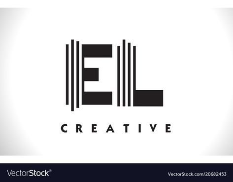 El Logo Design, Building Logo, Lines Design, Line Vector, Letter Symbols, Logo Letter, Letter Vector, Design Line, Black Lines