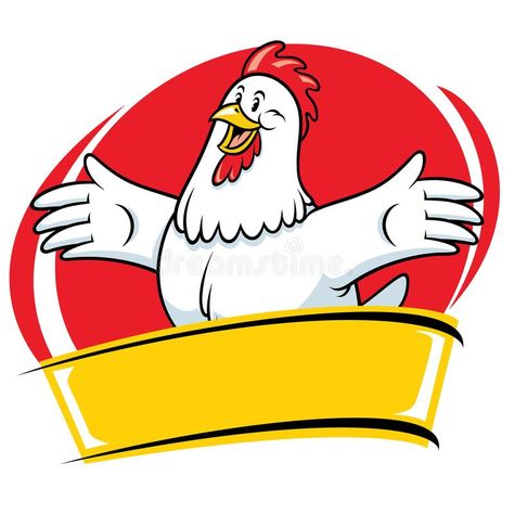 Chicken Cartoon Mascot Style Character Stock Vector - Illustration of feather, agriculture: 140760877 Chicken Cup, Chicken Mascot, Chicken Cartoon, Cartoon Rooster, Chicken Vector, 2d Character Animation, Chicken Logo, Food Logo Design Inspiration, Chicken Illustration