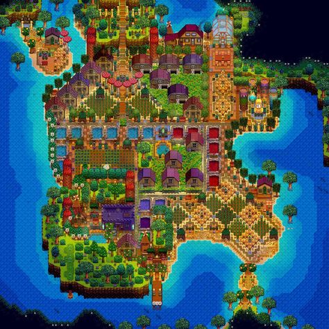 Beach Farm Layout, Stardew Valley Kitchen, Stardew Valley Farm Design, Farm Design Ideas, Farm Exterior, Beach Farm, Stardew Valley Farm, Valley Kitchen, Stardew Farms