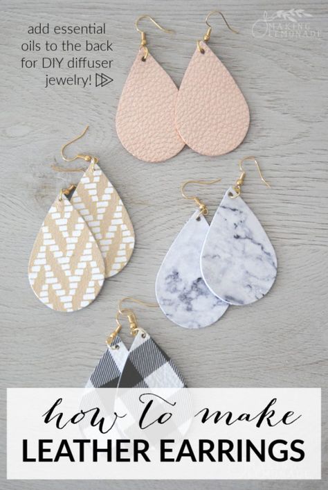 Make Leather Earrings, Diy Leather Tassel, Making Lemonade, How To Make Leather, Diy Jewelry To Sell, Diy Leather Earrings, Diy Jewelry Rings, Leather Jewelry Diy, Diy Jewelry Unique