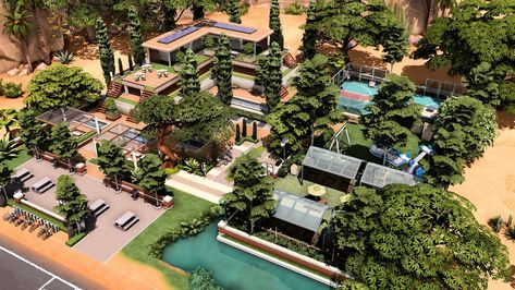 Oasis Springs, The Sims 4 Lots, The Sims 4 Skin, Desert Bloom, Sims 4 House Building, Sims 4 Mm Cc, Spring Park, Sims House Plans, Sims 4 Mm