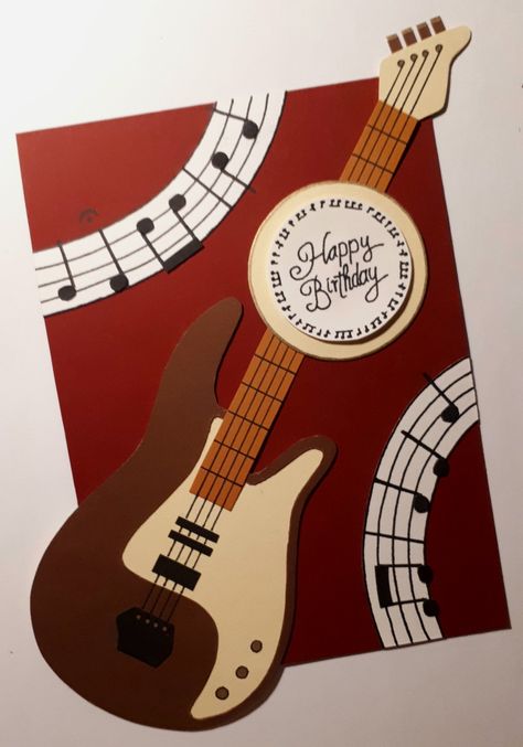 Music Book Decoration Ideas, Birthday Cards Music Theme, Music Pop Up Card, Music File Decoration Ideas, Birthday Card Music Theme, Music File Cover Decoration Ideas, Music Project File Cover Ideas, Guitar Birthday Card, Music Scrapbook Ideas