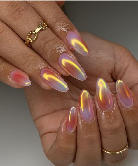 Nagellack Trends, Chrome Nails Designs, Nagel Tips, Summery Nails, Fire Nails, Funky Nails, Pretty Acrylic Nails, Nail Arts, Chrome Nails