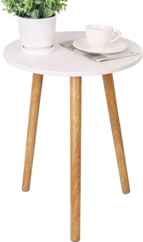 Amazon.com: Fixwal Small Side Table, Round White Side Table for Living Room Decor, Modern Nightstand for Small Space, Coffee Table for Living Room Bedroom Balcony Office, Tool Free Assembly : Home & Kitchen White Small Table, White Round Side Table, Nyc Rooms, Bedroom Balcony, Corner Table, Small Side Table, Small Coffee Table, Modern Nightstand, Bedroom Night Stands