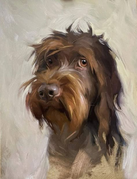 Oil Pet Portraits, Oil Painting Of Dog, Dog Oil Painting Pet Portraits, Pet Oil Paintings, Dog Oil Pastel, Dog Paintings Acrylic Easy, Acrylic Dog Painting, Jennifer Gennari, Animal Art Work