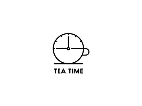 Break Time Logo, Time Logo Design, Logo Drink, Clock Logo, Coffee Poster Design, Time Logo, Dribbble Design, Tea Logo, Coffee Icon