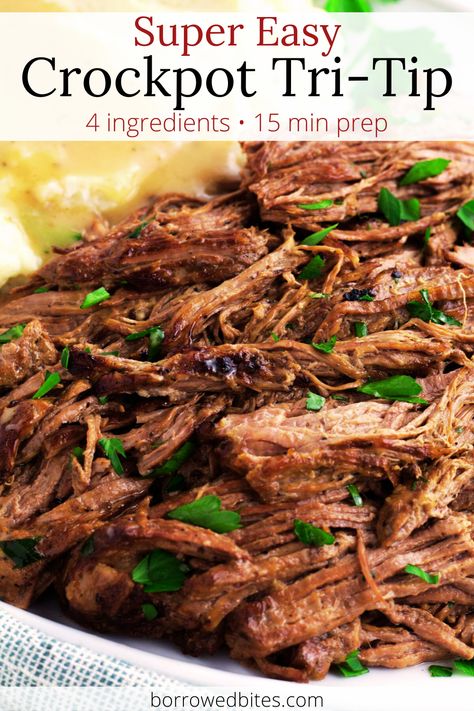 Tri Tip Roast Crock Pot Recipe, Tri Tip Recipes Crockpot, Tritip Roast Recipes, Slow Cooker Tri Tip, Tri Tip Steak Recipes, Tritip Recipes, Tip Roast, Crockpot Roast Recipes, Pot Roast Crock Pot Recipes