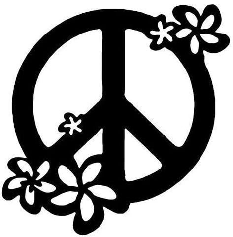 Amazon.com: Hippie Peace Sign Flowers - Sticker Graphic - Auto, Wall, Laptop, Cell, Truck Sticker for Windows, Cars, Trucks: Computers & Accessories Peace Sign Flowers, Hippy Flowers, Flowers Decal, Truck Stickers, Car Window Stickers, Plumeria Flowers, Hippie Peace, Hippie Flowers, Art Drawings Sketches Pencil