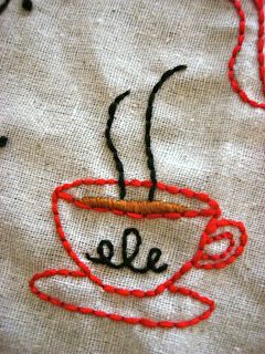 Simple #embroidery #Coffee Embroidery For Kitchen, Embroidery Coffee Cup, Embroidery Teacup, Teacup Embroidery, Coffee Cup Embroidery, Mug Embroidery, Coffee Embroidery, Diy Patches Embroidery, Stitch Witchery