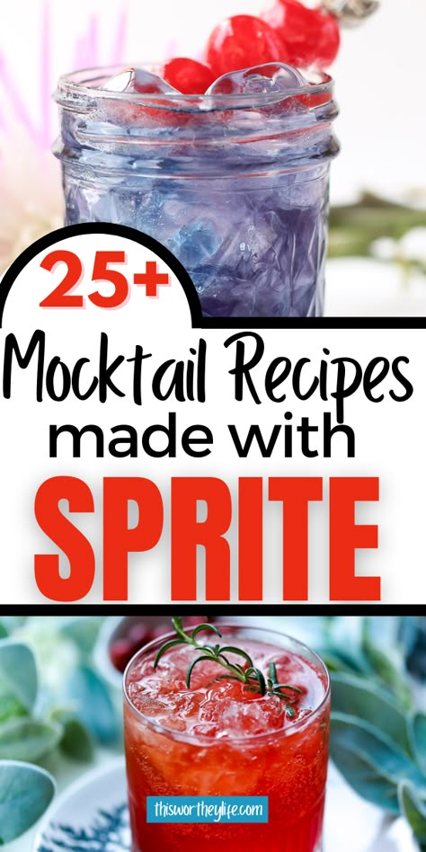 Alcoholic Drinks With Sprite, Recipes With Sprite, Drinks With Sprite, Sprite Recipe, Summer Drinks Nonalcoholic, Mocktail Ideas, Best Non Alcoholic Drinks, Drinks Nonalcoholic, Virgin Cocktails