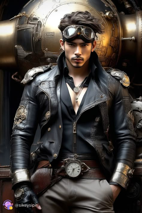 💥https://buysnap.tech/sikeysipi 💥Learn how to combine elegance and power in steampunk style. A black uniform with vintage and mechanical elements creates a look that embodies true strength and beauty. Tags: #ElegantSteampunk #SteampunkPower #VictorianFashion #MechanicalBeauty #VintageStyle Steampunk Cosplay Men, Steampunk Style Men, Steam Punk Fashion Mens, Steampunk Pirate Men, Steampunk Fashion Men, Fate Aesthetic, Steampunk Boy, Steampunk Mens Costume, Punk Wedding Dresses