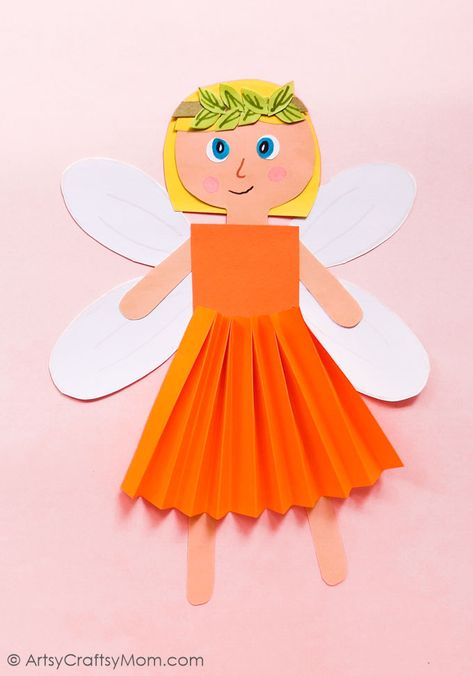 Fairy Crafts For Kids, Preschool Crafts Ideas, Fairy In A Jar, Art Summer Camp, Shrek Character, Art Projects For Elementary, Fantasy Crafts, Paper Activities, Paper Fairy