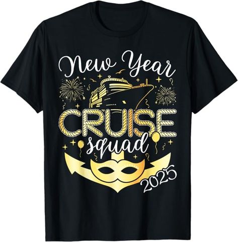 Amazon.com: New Year Cruise Squad 2025 New Year Holiday Family Matching T-Shirt : Clothing, Shoes & Jewelry Sleeveless Tops For Women Casual, Family Vacation Tshirts, Cruise 2023, New Years Shirts, Nye Party, Sleeveless Tops Summer, Sweatshirt Outfit, T Shirt Diy, T Shirts With Sayings