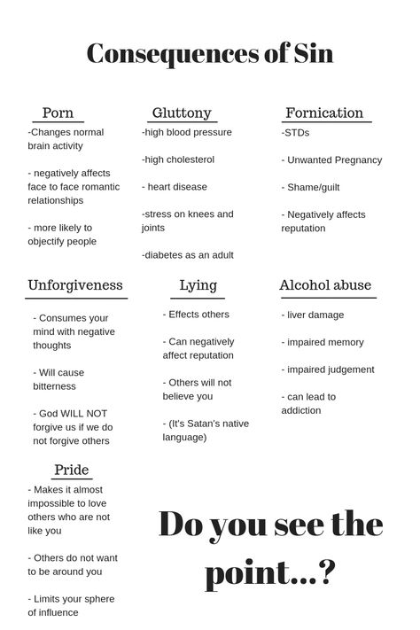 Consequences of Sin| Transformed4More.com Things That Are Sins, Biblical Sins, Consequences Of Sin, Revelation Bible Study, Revelation Bible, Bible Truths, Bible Study Notebook, Study Scripture, Christian Bible Study