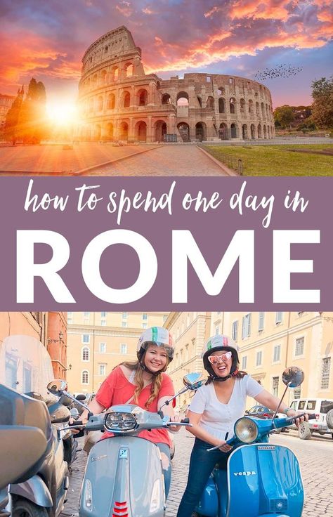 Rome wasn't built in a day, and it really shouldn't be seen in a day, but sometimes when you plan a trip to Italy, chances are you'll spend at least one day in Rome, and it's best to have a plan with such a small window. There are so many things to do in Rome in just one day, but you'll need to have a plan. #Rome #itinerary #Guide #travel One Day In Rome, Plan A Trip To Italy, Day In Rome, Things To Do In Rome, Rome Itinerary, Things To Do In Italy, Small Window, Destination Ideas, Trip To Italy