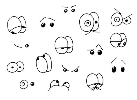 Cartoon Eyes Drawing Easy, Eyes Drawing Easy, Cartoon Eyebrows, Draw Cartoon Eyes, Cartoon Emotions, Eyes Cartoon, Show Ideas, Cartoon Eyes Drawing, Drawing Eye