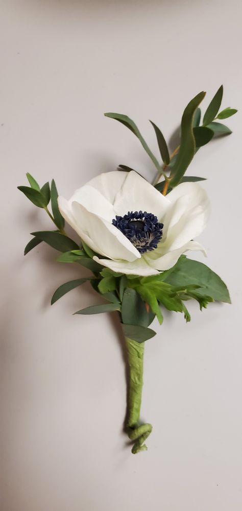 Anemone Flower Boutonniere, Anenome Boutineer, White Anemone Wrist Corsage, White Anemone Boutonniere, Anemone Bud Vase Centerpiece, Anemone Boutineer, Anenome Wedding Flowers, White Anemone Centerpiece, Anemone Buttonhole