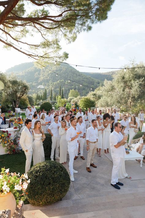 All White Hamptons Party, Hamptons Cocktail Party, Wedding Guests Wearing White, All White Welcome Party Outfits, Tommy Bahama Wedding, White Guests Wedding, All White Wedding Aesthetic, Wedding White Party, All White Wedding Guest Attire