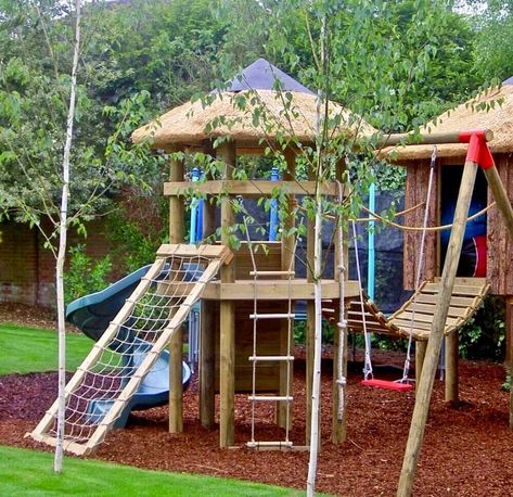 Jungle Gym Diy, Treehouse Playset, Kids Jungle Gym, Backyard Jungle Gym, Cozy Living Room Decor Ideas, Backyard Fort, Backyard Playset, Outdoor Play Space, Kids Backyard Playground