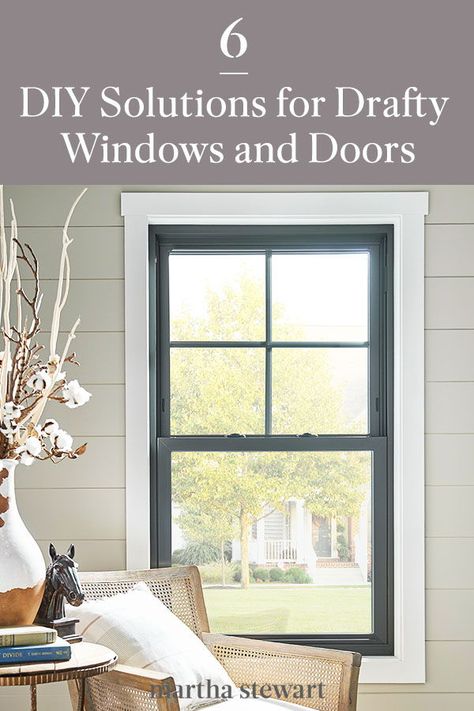 Learn how to easily fix your drafty windows and doors that let the wind into your home with these 6 DIY home improvement ideas. Click here to see these easy home improvement ideas and other smart home solutions. #marthastewart #homeimprovementideas #easyhomedecorideas #details #homedecorinspiration Drafty Doors, Diy Windows, Make A Window, Drafty Windows, Window Perch, Easy Home Improvement, Housekeeping Tips, Window Ledge, Winter Window