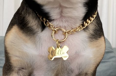 Dog Necklace Collar Diy, Dog Chain Collar, Chain Dog Collar, Dog Necklace Collar, Dog Accesories, Dog Collar Charms, Dog Chain, Dog Room, Luxury Dog Collars