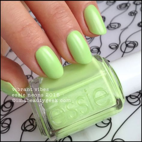 Essie Swatches, Essie Collection, Essie Nails, Light Nail Polish, Neon Green Nails, Neon Nail Polish, Pastel Nail Polish, Diva Nails, Lavender Nails