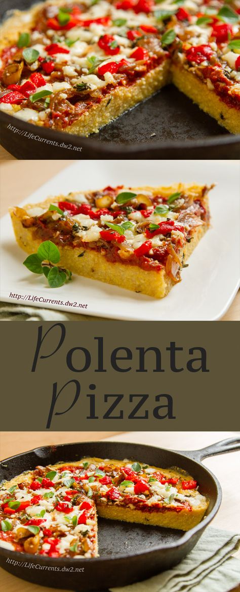 Polenta Pizza Recipe healthy pizza Polenta Pizza, Pizza Life, Brown Bag Lunch, What To Make For Dinner, Healthy Pizza Recipes, Pizza Salad, Polenta Recipes, Salad Toppings, Healthy Pizza