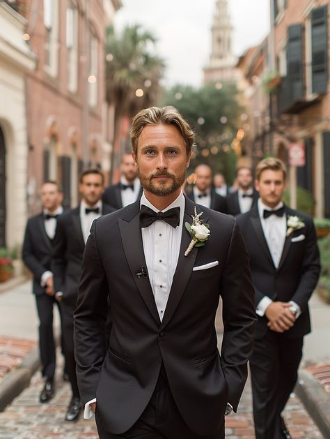 Step into the world of timeless elegance with Suitcentury.com. Our exclusive collection of suits and tuxedos is designed to make you stand out. Shop now for the perfect fit for every event.🕴️💼 #SuitCentury #MensFashion #TailoredSuits #FormalWear #DapperStyle #SuitAndTie #SharpDressing #WeddingSuits #GroomStyle #BusinessAttire #ClassyMen #LuxuryMenswear #ElegantAttire #FashionForMen #ModernGentleman #StyleEssentials #SuitUp #BestDressed #ClassicStyle #LuxuryFashion #OnlineShopping #SuitStyle Classic Groom Suit Black Tuxedos, Thomas Shelby Tuxedo, Black Suits For Men Wedding Classy, Black Tux Groomsmen, Black Tux Groom, Groom Suite, Black Tux Wedding, Tuxedo Suit For Men, Tux Wedding