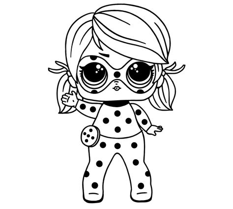 Drawing and coloring LOL Surprise doll Ladybug Chibi Spiderman, Ladybug Coloring Page, Worksheet Coloring, Chibi Coloring Pages, Lol Doll, Doll Drawing, Barbie Coloring Pages, Barbie Coloring, Paper Doll Template