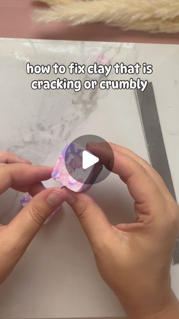 Lily Rose Co. on Instagram: "Having trouble with clay that cracks or gets crumbly? Here is how to fix it ☺️  ✨add clay softener ( just a little works) ✨rub it into clay and hand roll it as much as you can ✨run though clay machine if you have one All done If you still see some cracks you can add a little bit more clay softer and hand roll it.   With Cernit clay and some Sculpey Premo  clay, I like to rub it between my hands to warm it up before working with it. Those tend to be harder and crack more.   #handmadejewelry #clayearrings #polymerclay #slowmadejewelry #smallbizlife #cernitclay #sculpeyclay #modernchic #polymerclaycreations" Cernit Clay, Hands Tutorial, Clay Cracking, Sculpey Clay, How To Make Clay, Polymer Clay Tutorials, Hand Roll, Polymer Clay Projects, Polymer Clay Tutorial