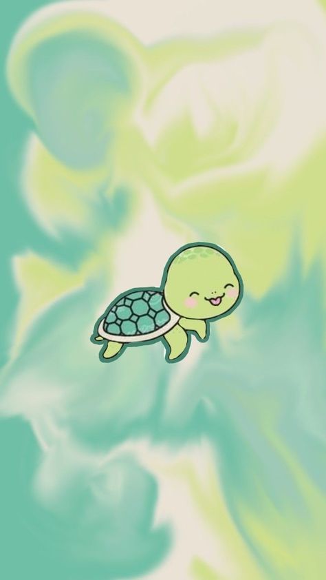 Turtle Wallpaper Aesthetic Drawing, Turtle Phone Background, Cute Turtle Wallpaper Iphone, Cute Turtle Wallpaper, Wallpaper Turtle, Sea Turtle Wallpaper, Cute Turtle Cartoon, Turtle Background, Turtle Cartoon