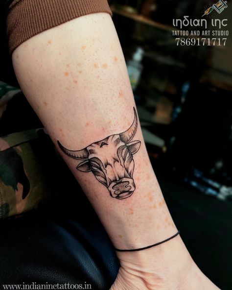 Bull Hand Tattoo For Women, Brahma Bull Tattoo, Bull In A China Shop Tattoo, Old School Bull Tattoo, Bull Tattoo Women, Bull Tattoo Simple, Bull Fighter Tattoo, Bull Tattoos Feminine, Bull With Flowers Tattoo