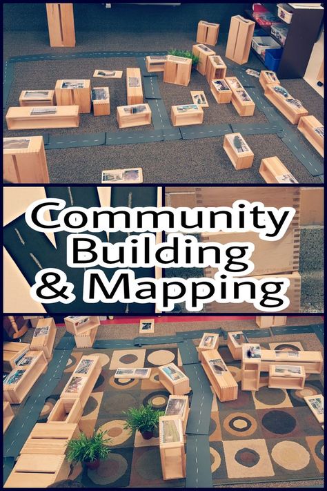 A hands-on approach to building your community.  Children love constructing and being able to walk through their community.  Real photos help teach mapping and community buildings. Community Mapping, Community Map, Community Helper Lesson, Community Helpers Kindergarten, Community Helpers Preschool Activities, Community Jobs, Community Helpers Theme, Community Helpers Preschool, Reggio Classroom