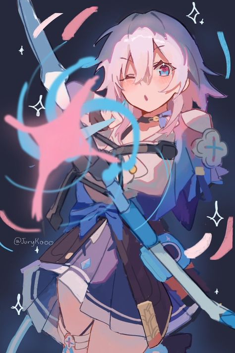 Juoshi✨ on X: "Watch this awesome move 📷🎀✨ #march7th #HonkaiStarRail https://t.co/fy8kviTmvL" / X Really Cool Drawings, March 7th, Star Character, March 7, Star Rail, Cute Anime Pics, Colorful Drawings, Art Inspiration Drawing, An Anime