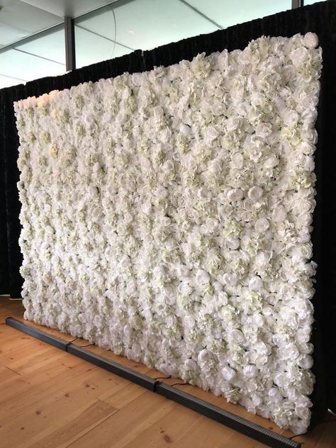 Ivory and white flower wall. White Flower Wall, Flower Walls, Flower Wall Backdrop, Women In Leadership, Wall Backdrops, Work Ideas, White Flower, Flower Wall, Valance Curtains