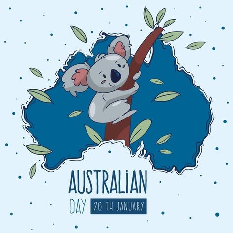 Australia Illustration, Australia Drawing, Australia Painting, Australia Day Celebrations, Australia Tattoo, Cartoon Koala, Australia Poster, Australia Landscape, Kids Party Crafts