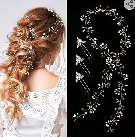 Wedding Hairstyles And Makeup, Vine Headband, Crystal Hair Vine, Bridal Roses, Crystal Hair Accessories, Bridal Wedding Hair, Hair Accessories Set, Bride Hair Accessories, Bridal Hair Vine