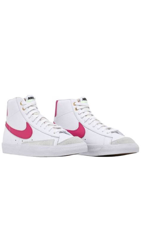 Hot Pink Blazers Shoes, Nike Hot Pink Shoes, Hot Pink Blazers Nike, Preppy Pink Shoes, Pink Preppy Shoes, Pink Blazers Shoes, Preppy School Shoes, Hot Pink Nike Shoes, Cute Preppy Shoes