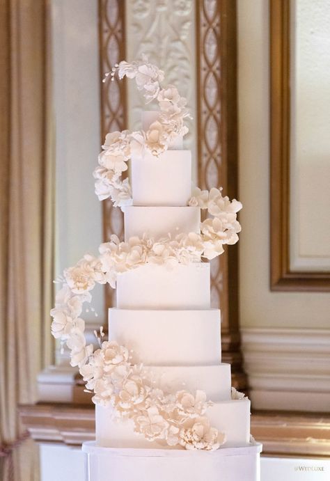 Golden Hour - WedLuxe Magazine  #geometriccake #weddingcake #cakeinspo Wedding Cake Ideas, Cake Ideas, White Wedding, Wedding Cake, Wedding Cakes, I Hope, Cake, Flowers