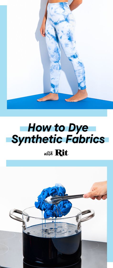 One of the most common questions we have been getting lately is how to dye synthetics (like polyester) with Rit DyeMore. Well, here is how! And what better way to demonstrate than by customizing a pair of leggings. Dye Synthetic Fabric, Tie Dye Polyester, Rit Dye More Synthetic, Dyeing Polyester Fabric, Dye Polyester Fabric How To, How To Dye Fabric With Rit, How To Dye Polyester Fabric, Tie Dye With Rit Liquid Dye, How To Dye Polyester