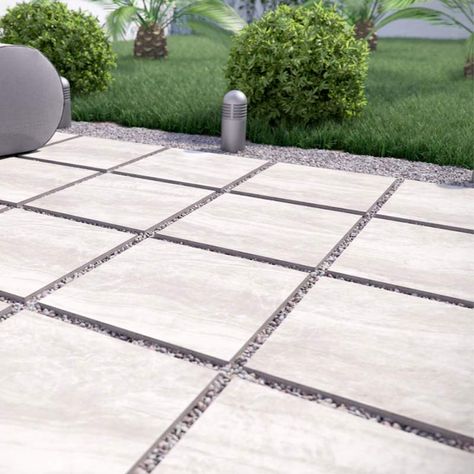 Concrete Pavers Walkway, Large Pavers, Porcelain Pavers, Outdoor Pavers, Pavers Backyard, Paver Designs, Walkway Landscaping, Paving Design, Walking Path