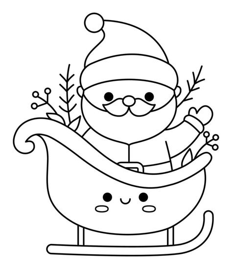 Frost Illustration, Black And White Kawaii, Santa Claus Pictures, Gingerbread Crafts, Office Colors, Color Worksheets, Christmas Drawing, Christmas Coloring Pages, Father Christmas