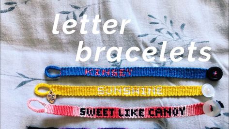 Friendship Bracelets With Names, Friendship Bracelet Tutorial, How To Make Letters, Friendship Bracelets Easy, Friendship Bracelet Patterns Easy, Cute Friendship Bracelets, Yarn Bracelets, Embroidery Bracelets, Friendship Bracelets Tutorial