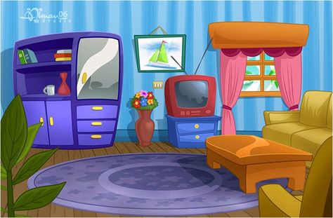 Living Room Cartoon, Living Room Clipart, Animated Pictures, Cartoon House, Living Room Background, Islamic Cartoon, Cartoon World, Cartoon Background, Birthday Background