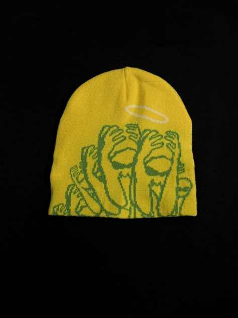 Hats Rare Y2k Aliens Graphic No Cuff Knit Hat Yellow Beanie OS | Grailed Y2k Beanie Men, Beanies Aesthetic, Y2k Hats, Y2k Beanie, Graphic Beanie, Y2k Hat, Cool Beanies, Yellow Y2k, Yellow Beanie