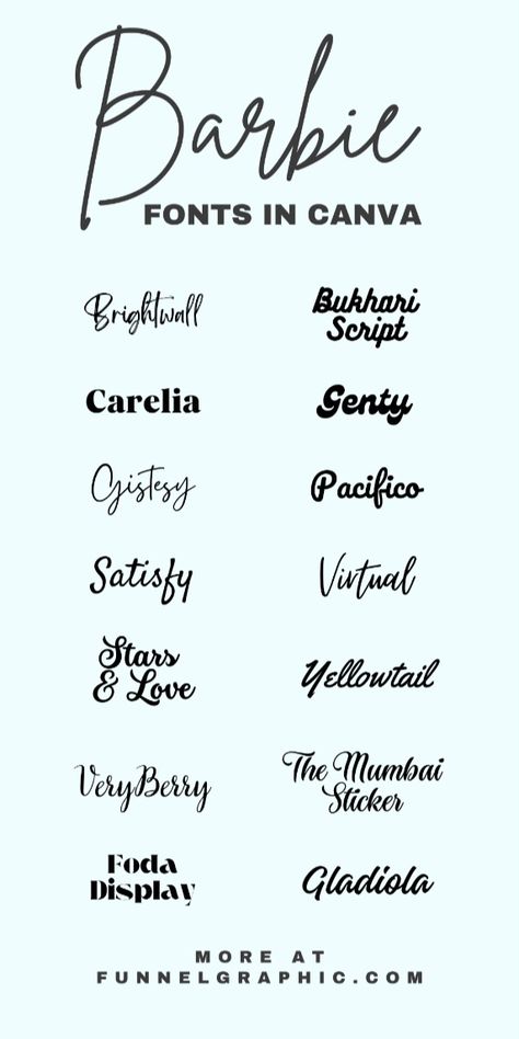 Barbie Fonts In Canva Canva Girly Elements, Girly Canva Fonts, Feminine Fonts Canva, Barbie Canva Elements, Barbie Calligraphy, Barbie Font Canva, Cute Fonts Canva, Cute Canva Fonts, Barbie Graphic Design