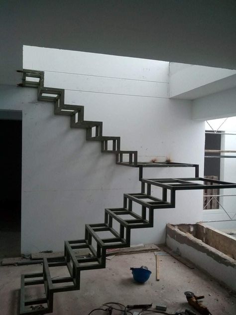 Stairs Tiles Design, Steel Stairs Design, Stair Design Architecture, Barndominium Ideas Kitchen, Floor Plans Barndominium, Staircase Railing Design, Stairs Design Interior, Grill Door Design, Stairs Architecture