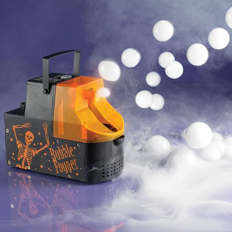 Bubble Fogger Machine -- Really cool! Too bad it has skeletons on it… could otherwise be used for other occasions than Halloween. Fogger Machine, Haunted House Diy, Creepy Carnival, Fog Machine, Bubble Machine, Hallows Eve, It's Fall, Toy Store, Dia De Muertos