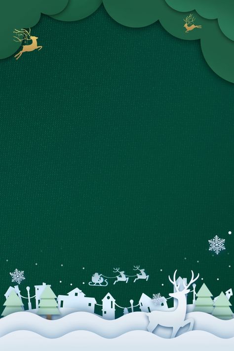 snowflake,snow scene,simple,creative,synthesis,christmas,green background,christmas origami border,elk Green Background Christmas, Christmas Green Background, Green Christmas Tree Decorations, Christmas Poster Design, Christmas Information, Retro Christmas Decorations, Christmas Leaves, Christmas Background Images, Christmas Tree Background